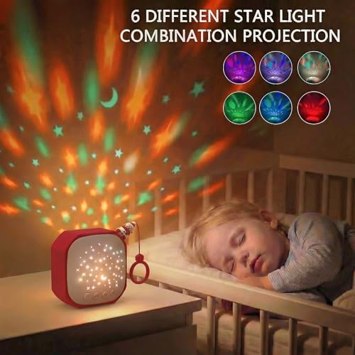 Portable Sound Machine Baby with Star Projector | White Noise Sound Machine for Sleep | Baby Noise Machine with Hook for Children's Bedroom, Travel, Car, Christmas Holidays Gifts (Snowman) - Image 2
