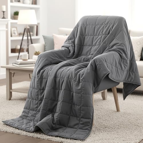 Weighted Blanket 15 lb, 48" x 72" Twin Size Cooling Cotton Machine Washable by Unknown