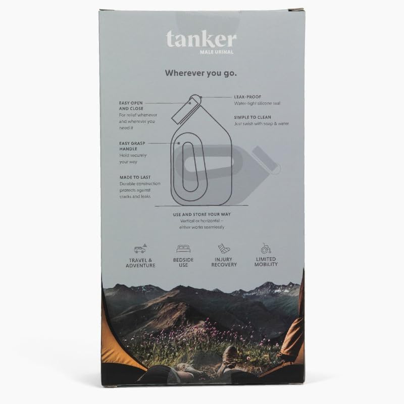Tanker Portable Urinal for Men Spill Proof - Camping & Travel Pee Bottle - Image 3