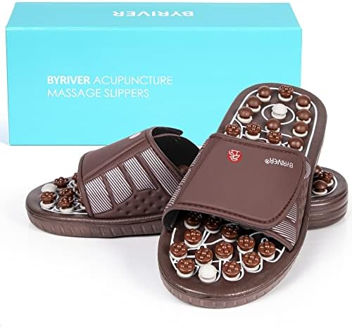 BYRIVER Under Desk Foot Massager Footrest Acupressure Slippers Sandals Shoes Mat for Men Women, Relieve Plantar Fasciitis Neuropathy Pain, Stress Relief Massager, Gifts for Runners (03XS) - Image 2