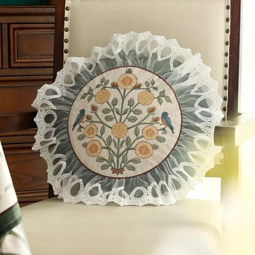 patdrea French Velvet Throw Pillow Cover,Diameter 16"-Botticelli C - Image 4