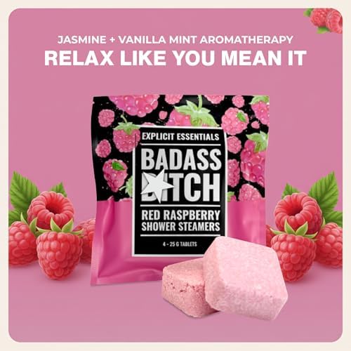 Explicit Essentials Bad Ass B Shower Steamers | Sweet Red Raspberry Aromatherapy Shower Steamers | Bold Self-Care Gift for Women | Relaxing & Uplifting Spa Shower Experience - Image 5
