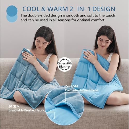 L'AGRATY Weighted Lap Pad 7lb: Small Weighted Blanket for Adults - Cooling Portable Travel Blanket for Relaxation Sleeping - Washable All-Season (29" x 24") - Image 2