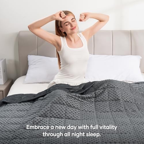 Wemore Weighted Blanket for Adults 12 lbs Queen Size 60"x80" Dark Grey - Image 5