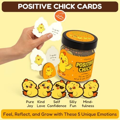 STOFINITY Positive Chicken Affirmation Jar, 60 Encouragement Cards - Image 3