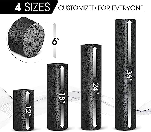 Yes4All High Density Foam Roller for Back, Variety of Sizes & Colors for Yoga, Pilates - Black - 24 Inches - Image 4