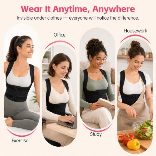 Posture Corrector for Women & Men, Adjustable Full Back Brace Support - Image 6
