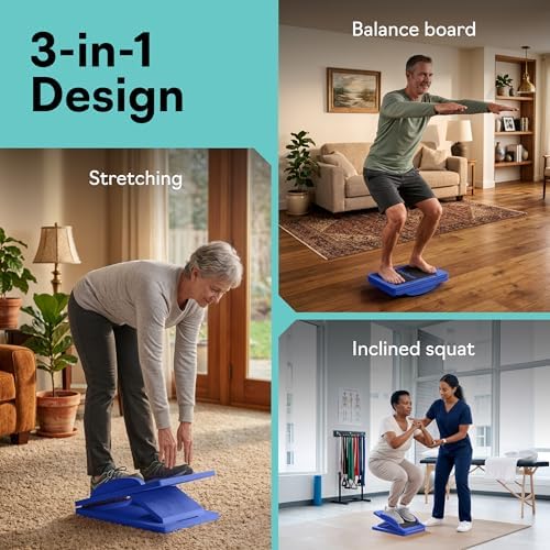 Slant Boards for Exercise, Wooden Slant Board, Calf Stretch Board with 7 Incline Angles, Velour Board, Balance Board & Calf Stretcher, Portable Incline Board for Physical Therapy, Ankle Mobility, Heel & Knees - Image 2