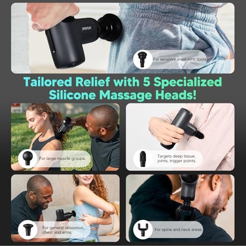 arboleaf Mini Massage Gun Deep Tissue Percussion for Back Pain, with Case - Image 6