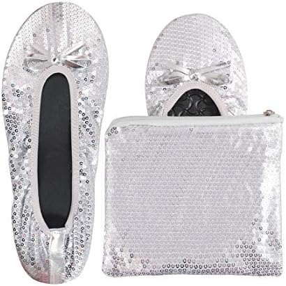 Ballet Flats Shoes -Women's Foldable Portable Travel Roll Up Shoes with Pouch by pidoli