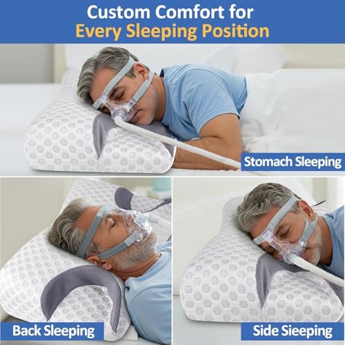 HSA/FSA CPAP Pillow for Side Sleeper, Sleep Apnea Pillow for Sleeping, CPAP Nasal Pillows Suit for All CPAP Masks User, Cervical Memory Foam Neck Support Pillow Relief Neck Pain for Side Back Sleepers - Image 5