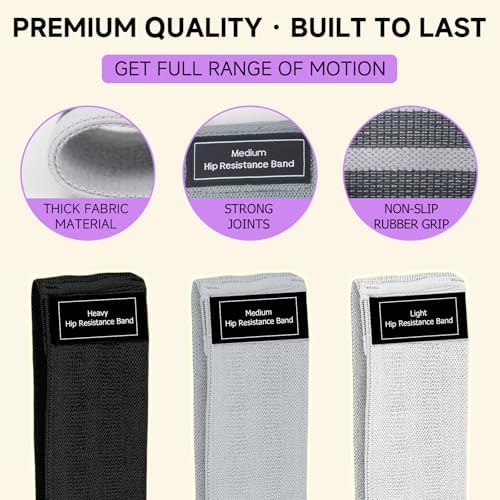 Resistance Bands, Fabric Workout Bands for Women & Men, Cloth Booty Resistance Loop Bands, Thick Squat Bands for Home Fitness, Gym, Yoga, Pilates for Butt Legs Thigh Hip Glute - Image 6