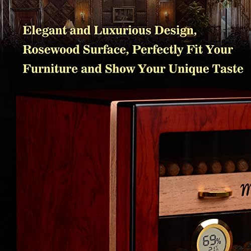 150-Count Rosewood Cigar Humidor Cabinet with Digital Hygrometer - Image 5