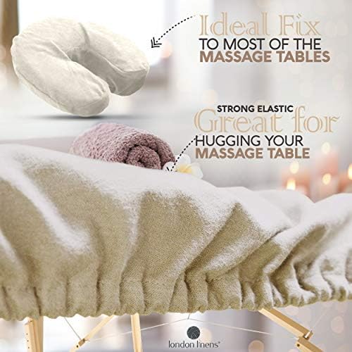 LONDON LINENS Extra Thick 3 Piece Set Massage Table Sheets Set - 100% Natural Cotton Flannel - Includes Massage Table Cover, Massage Fitted Sheet, and Massage Face Rest Cover (Natural) - Image 5