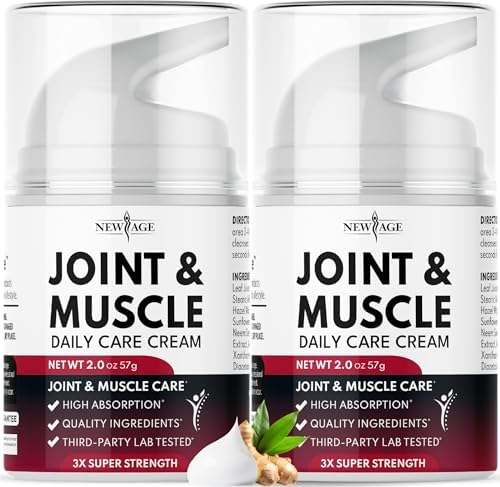 NEW AGE Muscle Care Cream – Soothing Botanical Formula - Vitamin B6 MSM & Boswellia - Non-Greasy 4oz Cream for Everyday Movement by NEWAGE