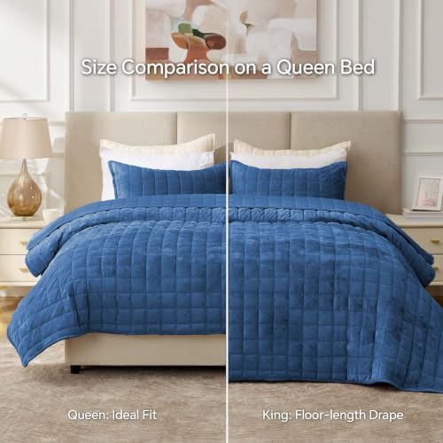 BEDELITE Velvet Quilt Set King Size, Luxury Velvet Comforter Bedding - Image 6