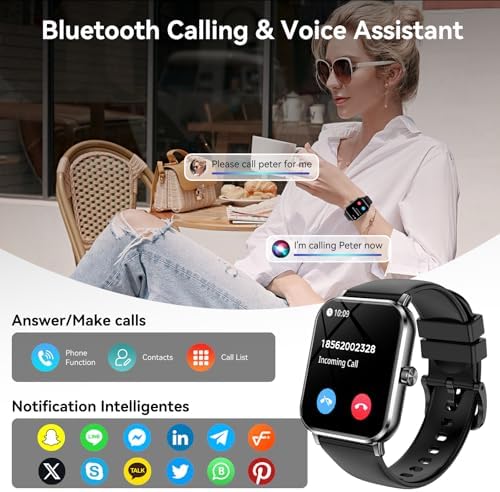 Smart Watch for Men Women, 1.83" HD Touch Screen with Bluetooth Call, IP68 Waterproof, 140+ Sport Modes, Fitness Tracker with Heart Rate & Sleep Monitor, Pedometer, Compatible with Android iPhone - Image 4