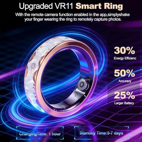 Smart Ring Health Tracker for Women & Men Fitness Tracker Ring White 10# - Image 5