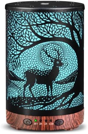 Essential Oil Diffuser, 120 ml Aromatherapy Diffuser with 7 Color Lights, Auto Shut-Off and 4 Timer Settings, Ultrasonic Cool Mist Diffuser for Home Room Office (Twilight Deer) by JOYOLO