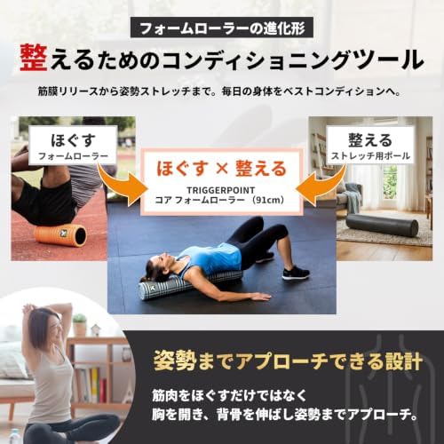 TriggerPoint CORE Foam Massage Roller with Softer Compression for Exercise, Deep Tissue and Muscle Recovery - Relieves Muscle Pain & Tightness, Improves Mobility & Circulation (12'', 18'', 36'') - Image 3
