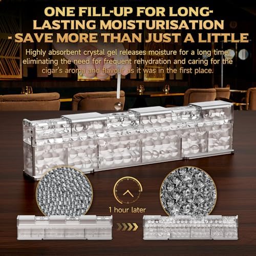 KEJIAR Cigar Humidifier, 2-Piece Slide Controlled Humidity Release Crystal Gel Cigar Humidor Humidifier, Reusable Humidor Accessories, Ideal Cigar Accessories for Men Gift Set - Image 4