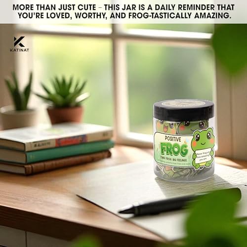 Positive Frog Jar – Thank You Gifts for Women, Men, Coworkers – Emotional Support Jar with 60 Notes – Appreciation Gifts for Coworkers, Teacher, Nurse, Retirement Gift for Men, Women, Frog Gift - Image 4