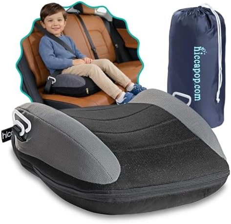 UberBoost Inflatable Booster Seat for Car, Travel Booster Seat, Black/Gray by hiccapop
