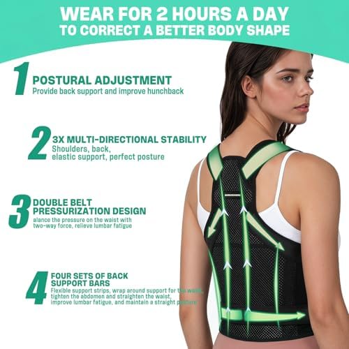 Posture Corrector for Women,2-in-1 Back Brace with Shoulder Support - Image 2