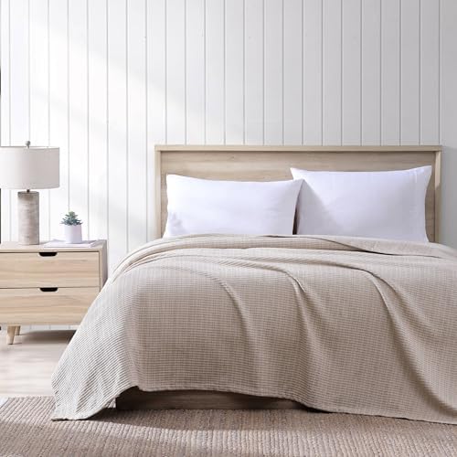 Tommy Bahama - Queen Blanket, Naturally Soft & Breathable Bedding for Couch or Bed, Lightweight for Year Round Comfort (Woven Textured Natural Brown) - Image 2