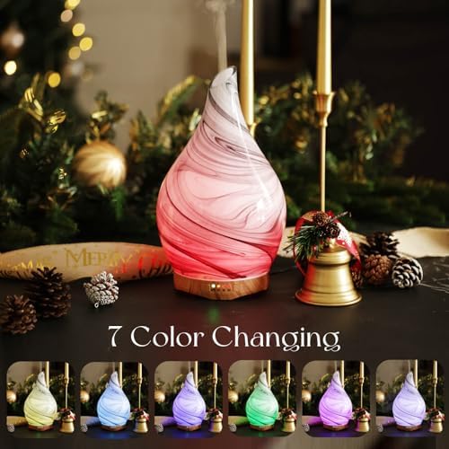 Porseme Essential Oil Diffuser 280ml Handmade Glass Diffuser 7H Runtime - Image 2