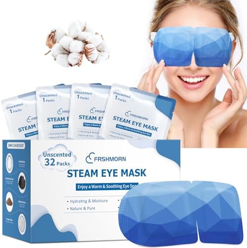 32Packs Steam Eye Mask Heated Eye Masks For Dry Eyes, Unscented by FRSHMORN