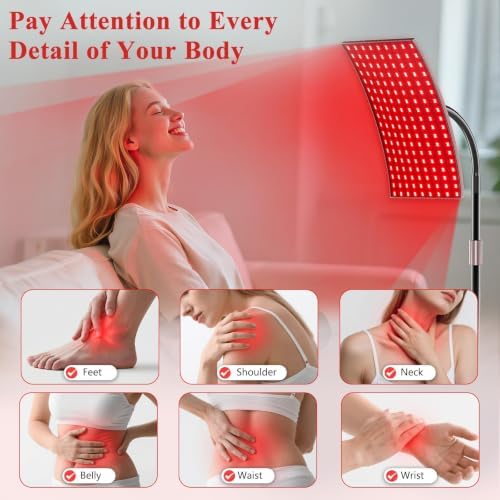Red Light Therapy for Body Face Infrared Light Therapy for Body with 660nm & 850nm Near Infrared LED Red Light Therapy Panel at Home Protective Glasses for Home Use, Gift for Women Girl - Image 3