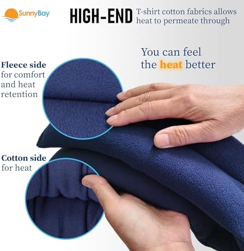 SunnyBay Microwavable Heating Pad, Neck and Shoulder Wrap, 26x4 inch, Navy - Image 2