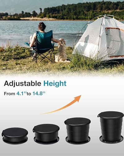 TRIPTIPS Upgrade Retractable Portable Toilet Travel Toilet Adjustable Height Camping Toilet Portable Potty for Adults Kids, Foldable Portable Toilet for Camping/Car - Image 5