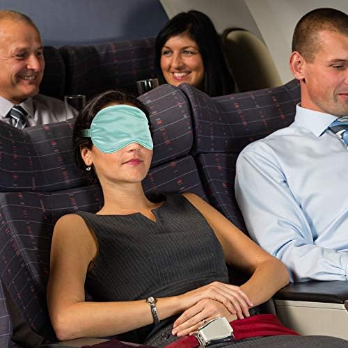 4 Pcs Silk Eye Mask for Sleeping Soft Satin Sleep Mask with Ear Plugs with Adjustable Strap Sleep Shading for Women Men Travel Nap Relaxation(Light Colors) - Image 4