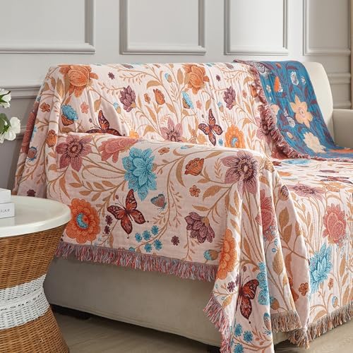Boho Throw Blanket for Bed 90”x98”, 100% Cotton Blanket for Couch Sofa - Image 5