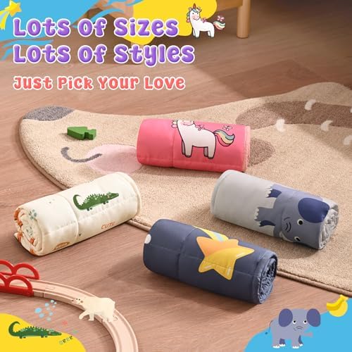 anfie Weighted Lap Pad 2 Pounds, Weighted Blanket (30"*40") Cooling Blanket for Resting,Weighted Throw Blanket for Travel Indoor Outdoor (Little Unicorn) - Image 6