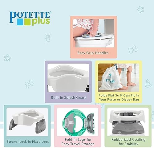 Kalencom Potette Plus 2-in-1 Travel Potty Trainer Seat Pastel Pink - Image 3