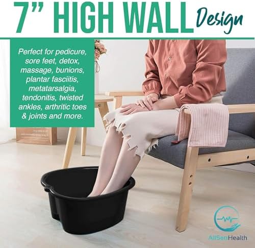 AllSett Health Foot Soaking Bath Basin – Large Size for Soaking Feet | Pedicure and Massager Tub for At Home Spa Treatment | Callus, Fungus, Dead Skin Remover - Image 5