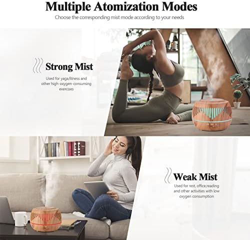 Humidifiers for Bedroom Large Room Home Baby Kids Whole House Hotel Office Desk Plant,500ml Cute Aromatherapy Portable Ultrasonic Cool Mist Humidifier with Essential Oil Diffuser Light Remote - Image 5