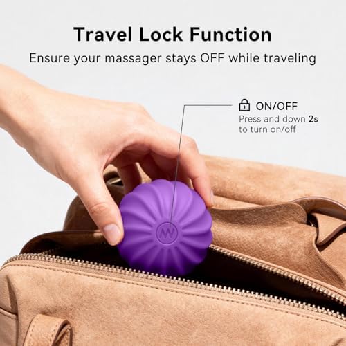 2.4" Mini Electric Vibrating Massage Ball, 10-Speed Fitness Yoga Massage Roller for Palm, Hand, Foot, Leg, Neck, Back, Multi-Directional Massage Ball (Violet) - Image 6