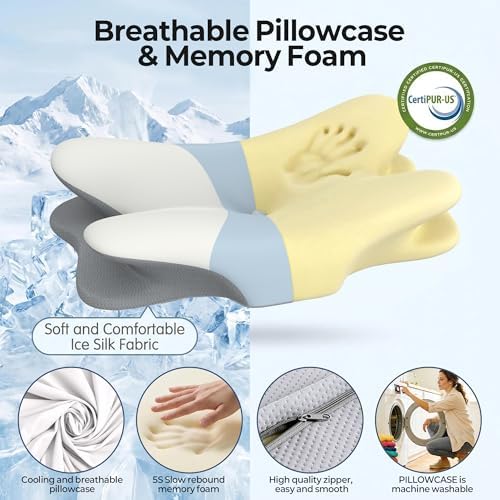 Cervical Neck Pillow - Contour Memory Foam Pillows for Pain Relief - Image 5