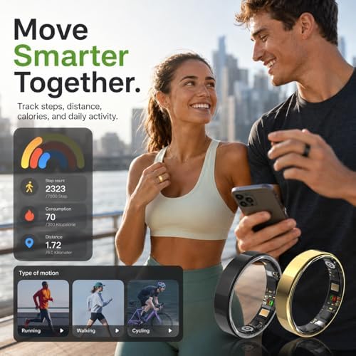Smart Ring for Women Men, Fitness & Health Tracker with Heart Rate, Blood Oxygen, HRV, Stress, Sleep & Step Tracking, 5ATM Waterproof Smart Ring for iPhone & Android, No Subscription Fee - Image 3