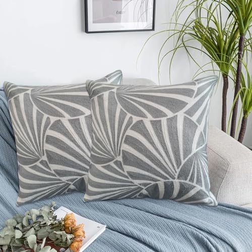 Throw Pillow Covers Gagliano Decorative Lumbar Pillow Sham Silver Grey Art Deco Fans Geometric Abstract Circles Pillowcase Gray Limestone 18"x18",Cotton Canvas 45x45cm - Image 5