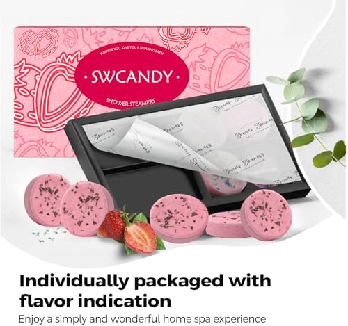 SWCANDY Strawberry Shower Steamers 8 Pack, Home Spa Self Care - Image 7