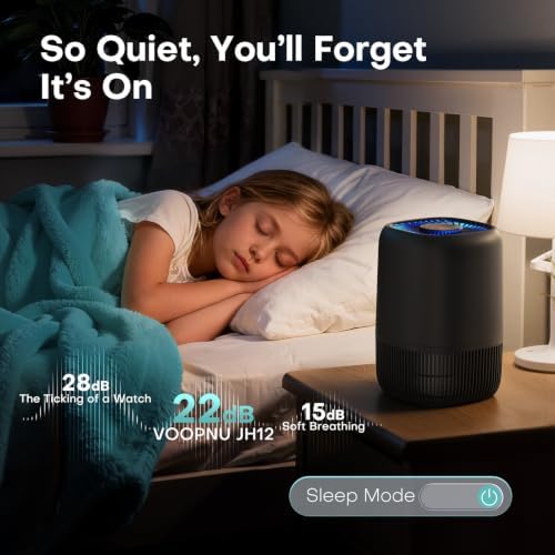 VOOPNU Air Purifiers for Bedroom, High Efficiency Filter, 1076 Ft², Black - Image 5