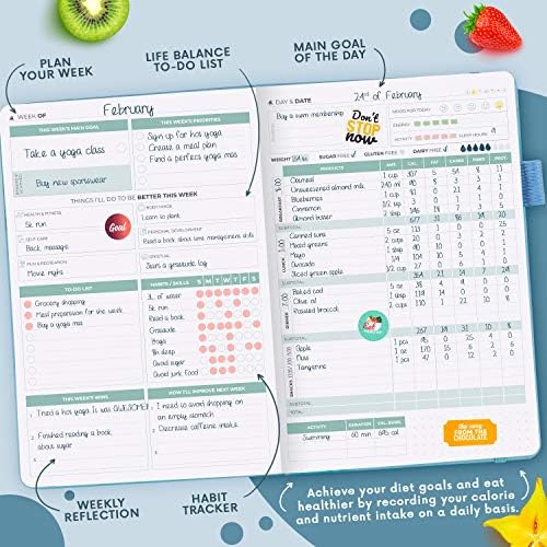 Clever Fox Wellness Planner & Food Journal for Weight Loss, A5 Light Blue - Image 4