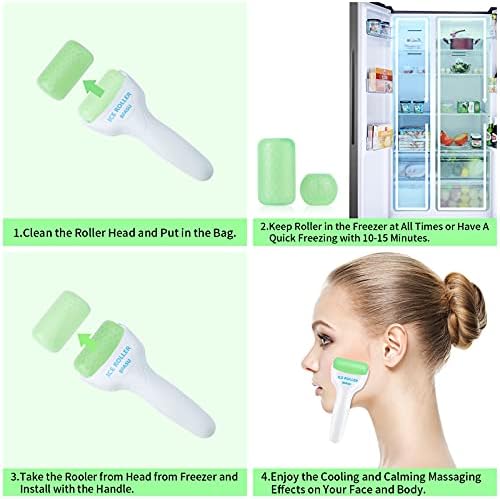 Ice Roller, Face Roller 2 PCS, Massage Tools with Mini Roller for Eye, Face and Body, Relax and Alleviate Puffiness Fine Lines Minor Pain (Green) - Image 6