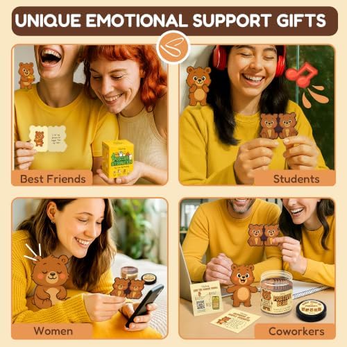 STOFINITY Positive Bear Jar, 60 Affirmation Cards and Wood Stand - Image 6