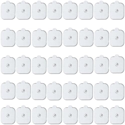 TENS Unit Electrode Pads - 40 PCS Self Adhesive Electrodes Replacement Pad with Standard 3.5mm Snap-on Connectors, Compatible with Muscle Stimulator Machine of Most Brand by SUNYAO